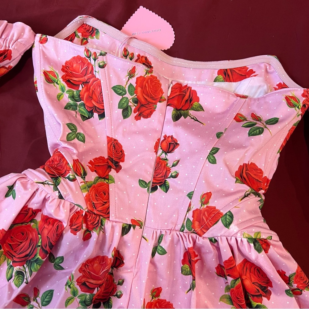 Sugar Thrillz x Dolls Kill HOLDING COURT CORSET DRESS - PINK - Picture 6 of 7